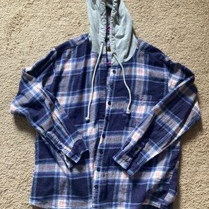 Hooded Button Up Flannel